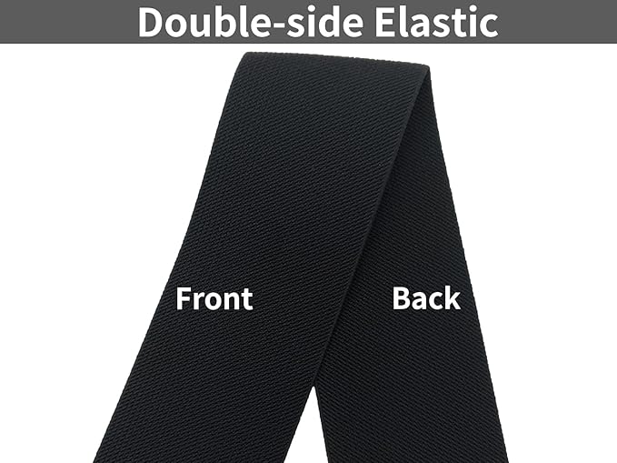 Black Wide Knit Elastic Band for Sewing 3 inch 5yards Double-Side Twill Woven Elastic Heavy Stretch Elastic Spool Band for Pants Waist-Wigs-Skirts-Craft-DIY Projects