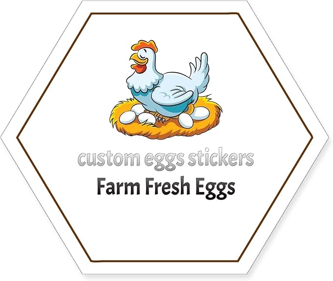 2,2.5,3,3.5,4inch Custom Carton Stickers Labels for Chicken, Personalized Chicken Egg Carton Packaging Sticker Label (Shape 3)