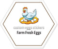 2,2.5,3,3.5,4inch Custom Carton Stickers Labels for Chicken, Personalized Chicken Egg Carton Packaging Sticker Label (Shape 3)