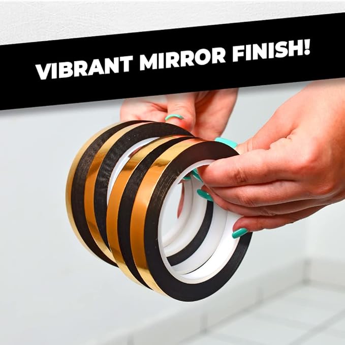 WOD MPFT2 Black Metalized Polyester Mylar Film Tape with Acrylic Adhesive, 1 inch x 72 yds. Vibrant Mirror Black Tape, Decor Tape for Detailing Accent Wall, Graphic Arts, Car and Boat Trim