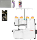 Bernette B44 Funlock Overlock Serger Sewing Machine | Threads Bundle, Scissors, Rotary Cutter, Needles, Foldable Cutting Mat | Heavy Duty Stitching & Quilting Performance | Beginners to Professional