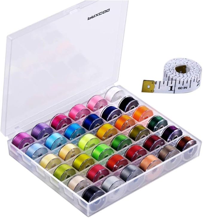 Brother XR9550 Sewing and Quilting Machine (White) Bundle with 36-Piece Bobbins and Sewing Threads with Case (2 Items)