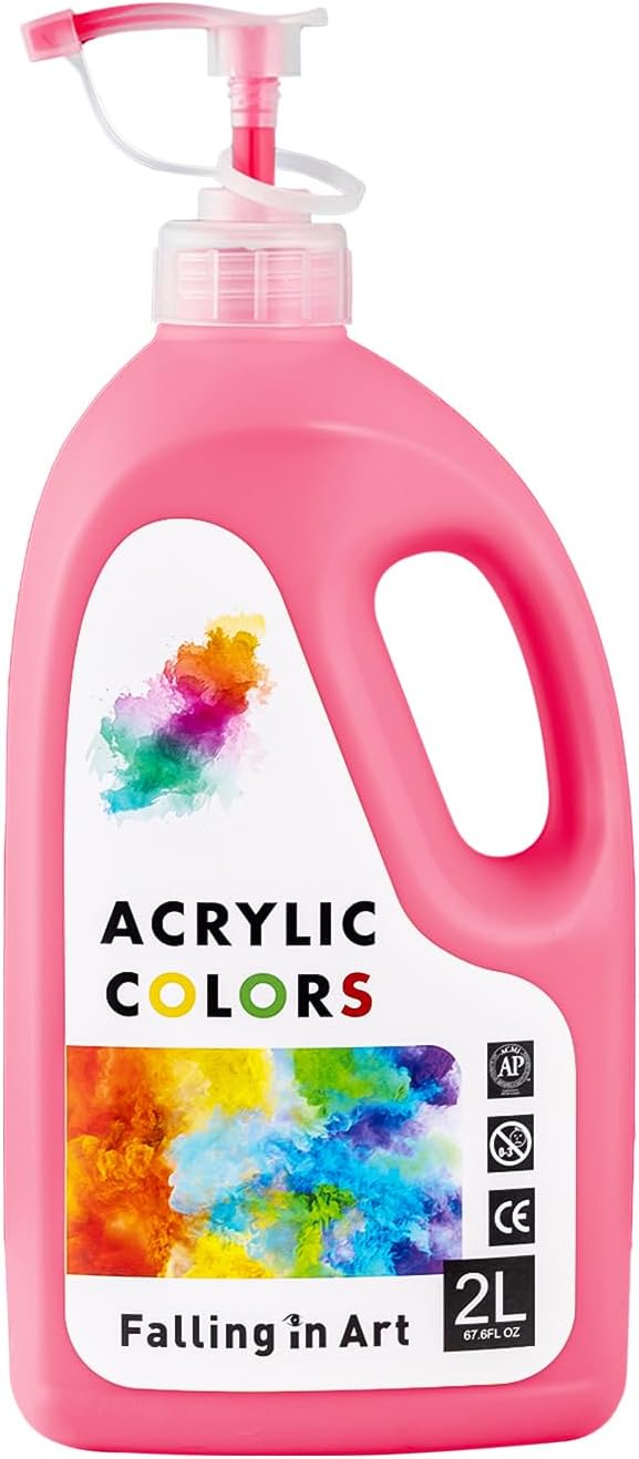 Falling in Art Scarlet Red Acrylic Paint, Large 67.6Oz Premium Pouring Acrylic Paint, Perfect for Canvas, Wood, Ceramic, and More