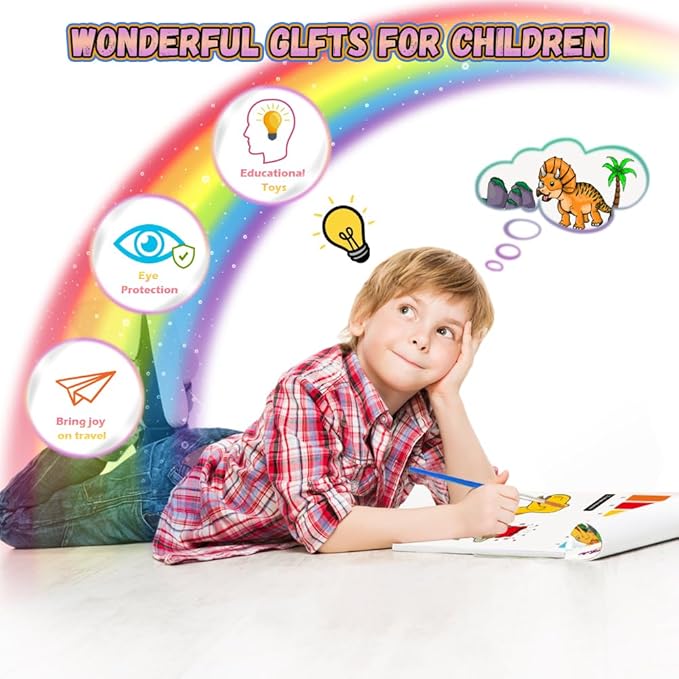 YMluky Water Color Paint Sets for Kids, 2 Coloring Books, No Mess Painting for Toddlers Activities,Magic Paint Set with 2 Brush, Arts and Crafts for Kids 4-8（Farm Animals）