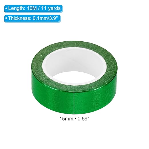 PATIKIL 15mm x 10m Metallic Washi Tape, 2 Roll Masking Foil Sticker Self Adhesive for DIY Art Craft Wrapping Decoration, Green
