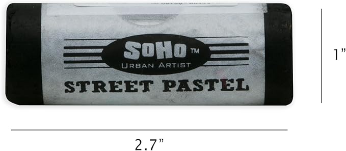 Soho Urban Artist Professional Oil Pastels - Jumbo Street Pastel Pack of 4 Deep Black, 1" Diameter, 2.7" Length, Non-Toxic, Brilliant Pigments, Ideal for Pavement, Less Crumbling than Sidewalk Chalk