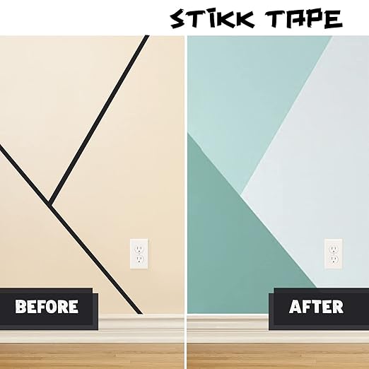 STIKK Painters Tape - 1pk Black Painter Tape - 2 inch x 60 Yards - Paint Tape for Painting, Edges, Trim, Ceilings - Masking Tape for DIY Paint Projects - Residue-Free Painting Tape