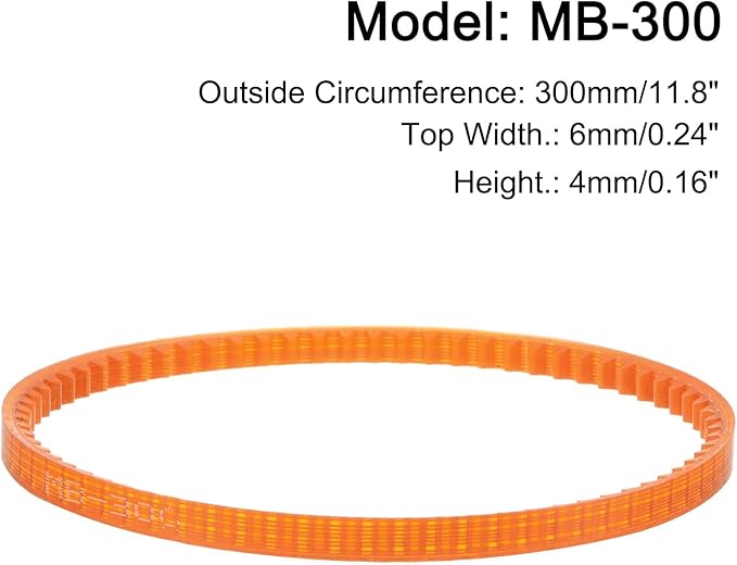 uxcell 4pcs MB Series Standard Sewing Machine Belts MB-300 Motor Drive V Belt, 300mm / 11.8" Outside Circumference