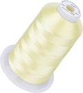 Simthread 5500Yds Embroidery Thread, 5000M High-Yardage 40WT 100% Polyester Thread – 170+ Vivid Colors, High-Speed Rated – Compatible with Brother, Singer, Janome & More - Soft Lemon S020