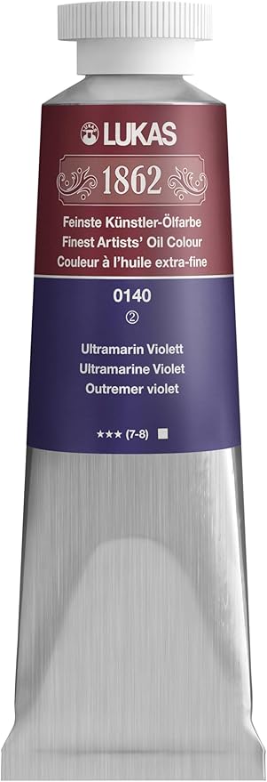 Lukas 1862 Professional German Oil Paint, Ultramarine Violet 37 mL - w/Beeswax & Non-Yellowing Sunflower Oil, Short Drying Time, Smooth, Outstanding Lightfastness