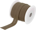 MECCANIXITY 1 Inch Single Fold Bias Tape Polyester Continuous Bulk Bias Tape for Sewing, Seaming Quilting Hemming Binding Crafts (Coffee 25 Yards)