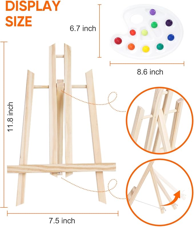 Acrylic Paint Canvas Set, 54 Piece Professional Painting Supplies Kit with Wood Easel,24 Colors Acrylic Paint, 2 * 10 Brushes, Premium Paint Kit for Artists and Beginner