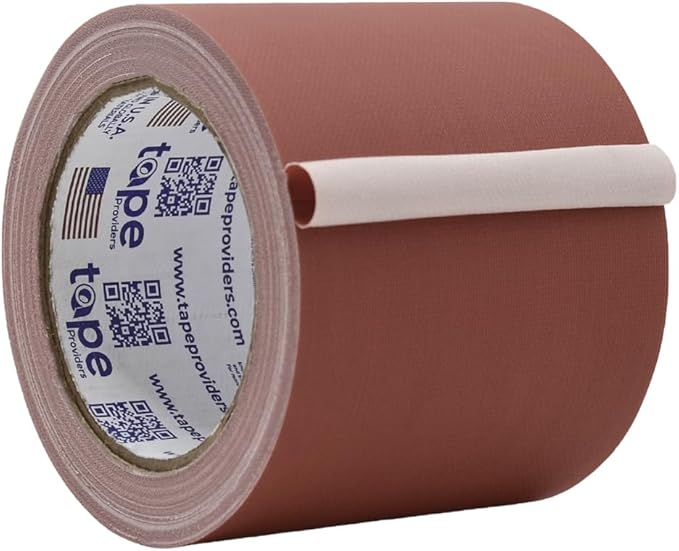 WOD GTC12 Gaffer Tape, Brown Low Gloss Finish Film, 4 inch x 60 ft. Residue Free, Non Reflective Cloth Fabric, Secure Cords, Water Resistant, Photography, Filming Backdrop, Production