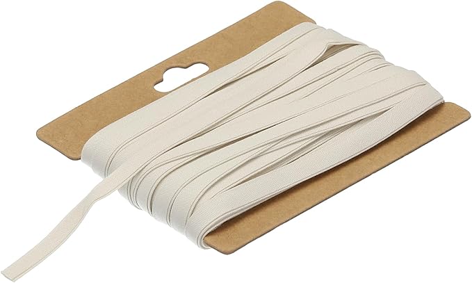 MECCANIXITY 1/4 Inch Double Fold Bias Tape Cotton Continuous Bulk Bias Tape for Sewing,Seaming Quilting Hemming Binding Crafts (Light White 12 Yards)