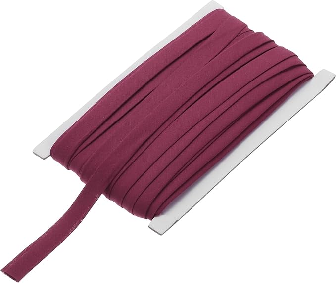 MECCANIXITY 1/2 Inch Double Fold Bias Tape Continuous Bulk Cotton Bias Tape for Sewing Seaming Quilting Hemming Binding Crafts (Wine Red 25 Yards)