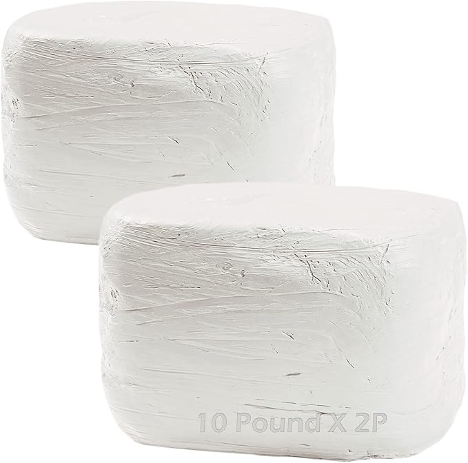 ReArt Natural Air-Dry Clay, Pottery Clay, All-Purpose Modeling Clay 20lbs for Sculpting, Hand Modeling and Throwing (White)