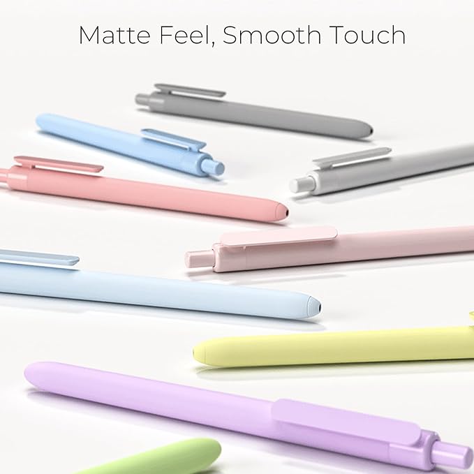 Y YOMA 4 Pcs Fine Point 0.5mm Gel Pen Black Ink Retractable Ballpoint Pen Smooth Writing Quick Dry Gel Pens Cute Aesthetic Pen Pastel Refillable Pen for School Home Office Supplies, Teal Blue