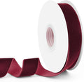 Wine Red Velvet Ribbon, 1 inch 10 Yards Vintage Velvet Ribbons Perfect for Christmas Tree Ornaments, Gift Wrapping, Wedding Decoration, Bows, Sewing, Crafts, Wreath and More