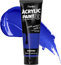 JusArt Acrylic Paint Blue Tubes 250ml (8.45 oz), Non Toxic Craft Paint,No Fading Rich Pigment for Canvas Painting, Wood, Fabric, Clay, Stone, Ceramics Art Supplies for Artists, Adults