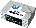 Party Solids Gray Tissue Paper for Gift Bags - 15" X 20" Bulk Tissue Paper Gray 480 Sheets - 10lb Newsprint for Packing, Birthday Gift Box Filler, Packing Supplies for Moving Supplies