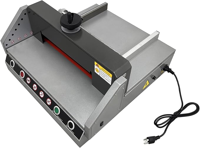 TECHTONGDA Electric Paper Cutter 13in Paper Trimmer, Desktop Cutting Paper Machine with Paper Pushing Device & Paper Pressing Handwheel