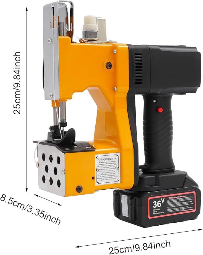 Handheld Cordless Bag Sewing Machine, Electric Bag Stitching Machine High Speed Bag Sealing Machine, Portable Battery Bag Sewing Closing Stitcher for Burlap Sack, Canvas, Feed Sacks, Seed Bags