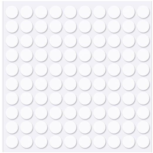 100pcs Double Sided Foam Dots, Self-Adhesive Mini Foam Dot Circles, Round EVA Tape for Wall Decoration Poster Greeting Cards Birthday Cards Invitation DIY Crafts- White