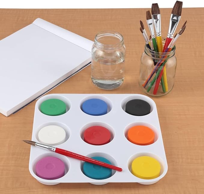 First Impressions Non-Toxic Tempera Paint Cakes - Vibrant Tempera Paint Cakes for Little Artists, Safe Painting, Kids Creativity, & More! - 12 Pack
