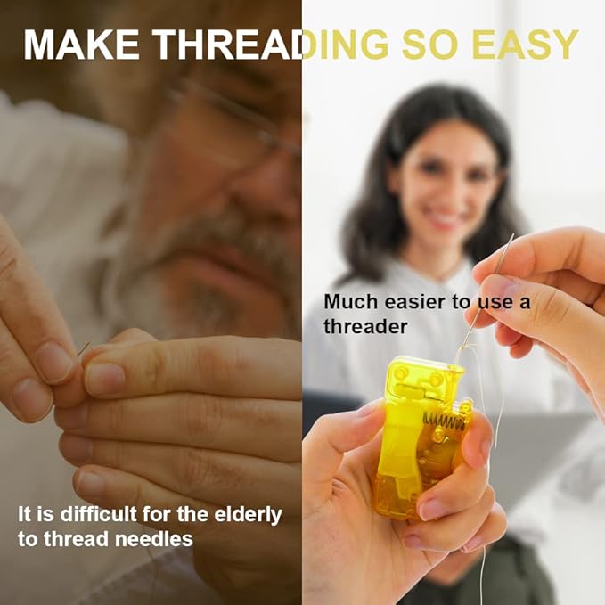 5 Pcs Automatic Needle Threader Easy Needle Threader Tool Self-Thread Guide Plastic Sewing Accessories Sewing Needle Device for Hand Stitching and Sewing Machine Quick Needle Threading