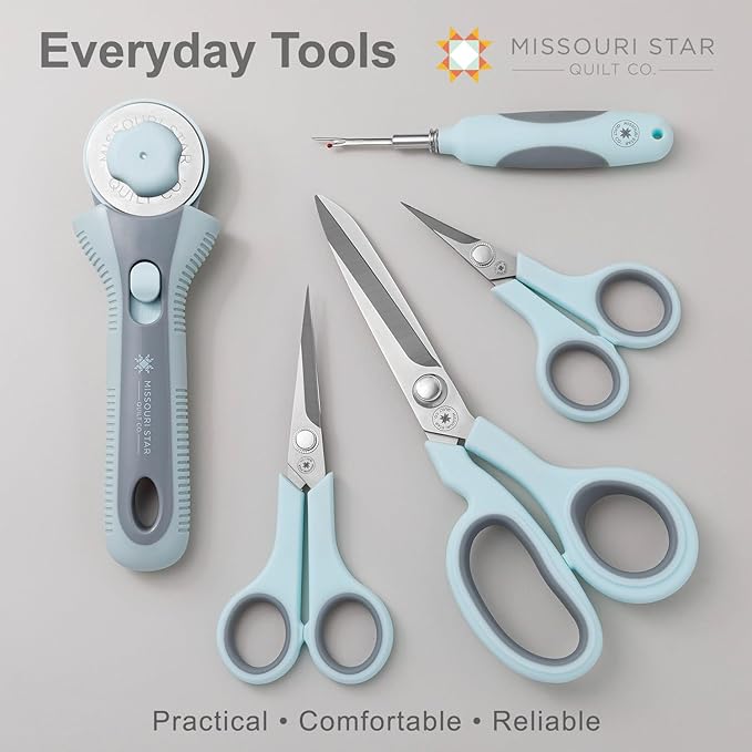Missouri Start Rotary Cutter, 45mm Blade, Rolling Cutter Tool for Quilt Appliques and Cutting Fabrics, Essential Quilting and Sewing Supplies for DIY Craft Projects