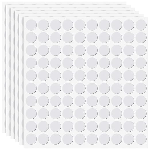 600pcs Small Foam Furniture Pads, Self-Adhesive EVA Foam Dot Circles, White Round Furniture Stickers for Desks Drawers Vases Photo Frames Cabinets Doors Candlesticks- B Styles