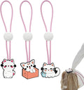 3Pcs Cute Pattern Adjustable Elasticity Clay Bag Tie, Studio Ties & Ceramic Tool Strap，The Must-Have Pottery Tool Ties for Pottery Ceramic Bag Closure and Organization (Pink 2)