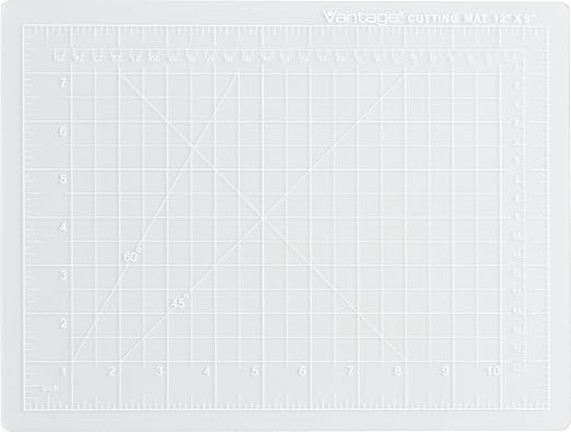 Dahle Vantage 10680 See-Through Premium Self-Healing Cutting Mat, 9"x12", 1/2" Grid, 5 Layers for Max Healing, Perfect for Crafts & Sewing, Clear