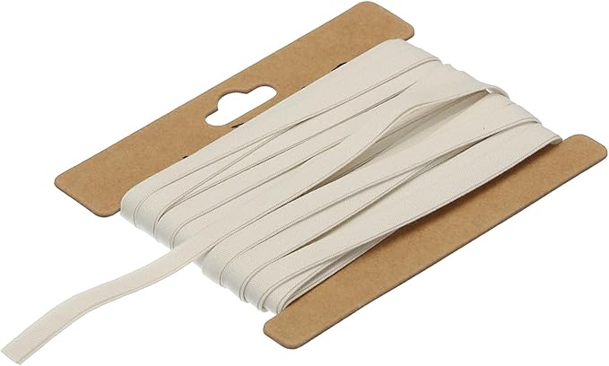 MECCANIXITY 1/4 Inch Double Fold Bias Tape Cotton Continuous Bulk Bias Tape for Sewing,Seaming Quilting Hemming Binding Crafts (Light White 6 Yards)