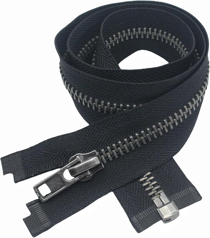 MebuZip #8 30 Inch Antique Silver Teeth Separating Jacket Zipper Right Handed Zipper Heavy Duty Metal Zippers for Men's Jackets Coats Sewing (30" RH)