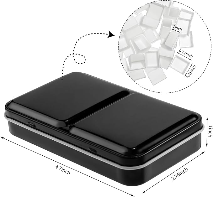 Zonon 51 Pcs Watercolor Paint Palette and Half Pans Set Watercolor Tin Box, Metal Palette Paint Case with Lid Empty with Storage Bag for Travel Artist(Black)