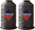Sissewpro 1oz 375 yds Each 2 Pack Tex70 Bonded Nylon Thread 69 Upholstery Thread Heavy Duty Threads for Leather Sewing Machine, Beading, Hair Weaving, Denim, Canvas,Webbings 2oz Total（2, Coffee ）