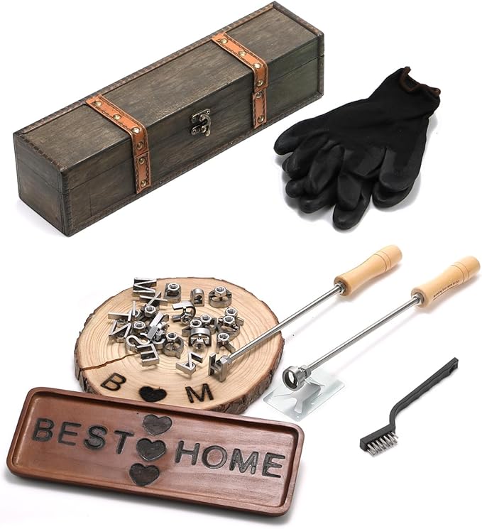 1 Inch 26 Pcs Letter Branding Iron for Wood, Branding Letters for Hats Leather and Bread Steak Food, Branding Iron Gifts for Woodworking Wedding Christmas (1" Alphabet A-Z)