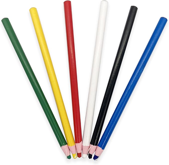 Sewing Pencils 6 PCS Colors Invisible Erasable Fabric Pencils For Leather Cut Marks, Student Drawing, Tailor Mark