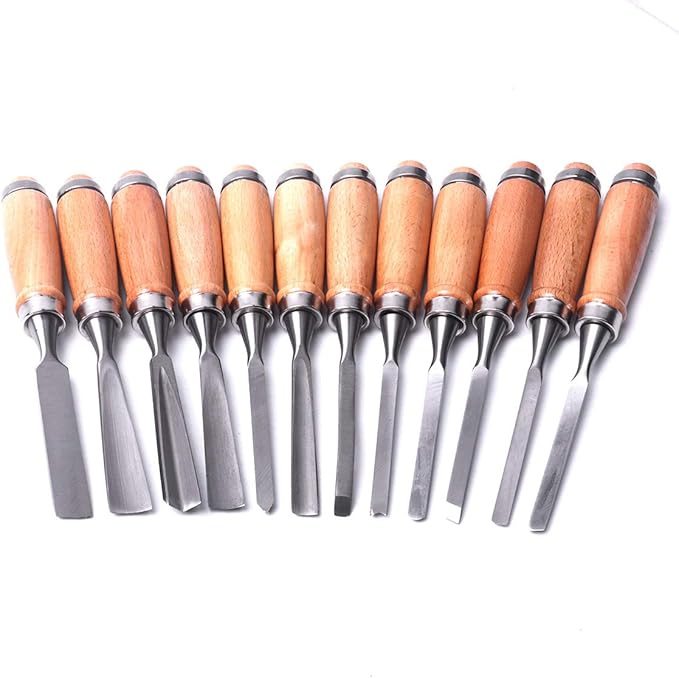 ATOPLEE 12pcs Wood Carving Chisel Set for Woodworking, Professional Wood Gouge Tools with Box and Roll Up Bags for Carpenter Craftsman Gift in Most Carving Project