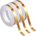 Zonon 3 Rolls 0.2" 0.4" 0.6" Gold Washi Tape 54.7 Yard Solid Foil Self Adhesive Polyester Film Metallic Tape for Detailing Graphic Arts for Crafts Walls Cars and Boats Trim(0.4'')