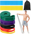 8pcs Pull Up Assistance Bands Set 5pcs Resistance Bands & 2pcs Thin Pull Up Band & Cloth Bag Gym Exercise Workout Band for Men Working Out Stretching Physical Therapy Muscle Training Shape Body