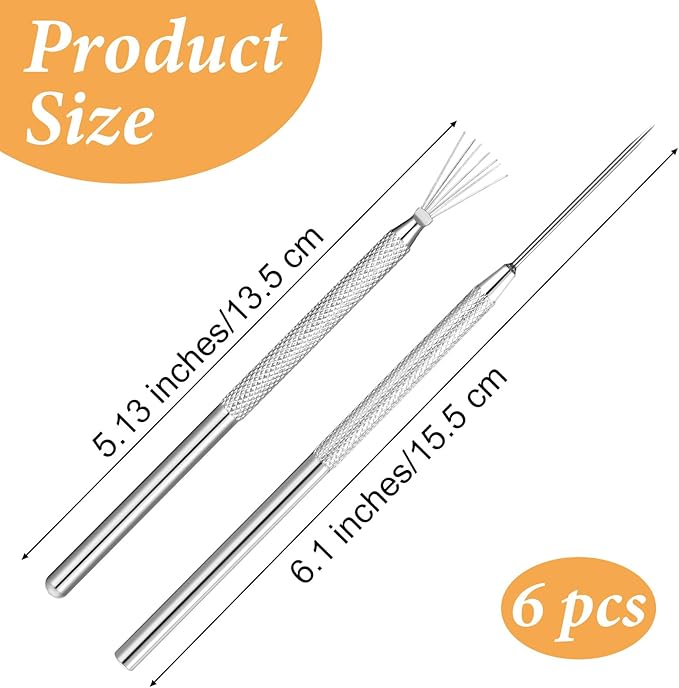 6 PCS Clay Needle and Scoring Tools, Polymer Clay Sculpting, Sculpting, Air Dry, Pottery Tool, Stainless Steel Ceramic Detail Tool for Ceramics, Sculptings, DIY Craft and Detailed Carving
