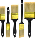 Great Andrew Paint Brushes, 5 Pack Great Value Multi use(3" 2" 1.5" 1" Flat &1.5" Angled) Paint Brush Pack, Paint Brushes Set for Home Furniture Fences Wall Trim
