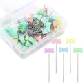 200pcs Colored Sewing Pins for Fabric Flat Head Straight Pins with Storage Box Quilting Pins Fixed Sewing Marker Needle for Dressmaker,Sewing Project,Jewelry Making, DIY Craft (Bow tie)