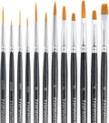 Transon 12pcs Small Detail Painting Brushes for Miniature Model Painting, Suitable for Acrylic Watercolor Gouache Oil Paint