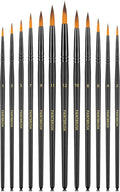 Watercolor Brushes Professional Set，12pcs Artist Watercolor Paint Brushes，Round Painting Brush for Watercolor, Acrylics, Ink, Gouache(Black)
