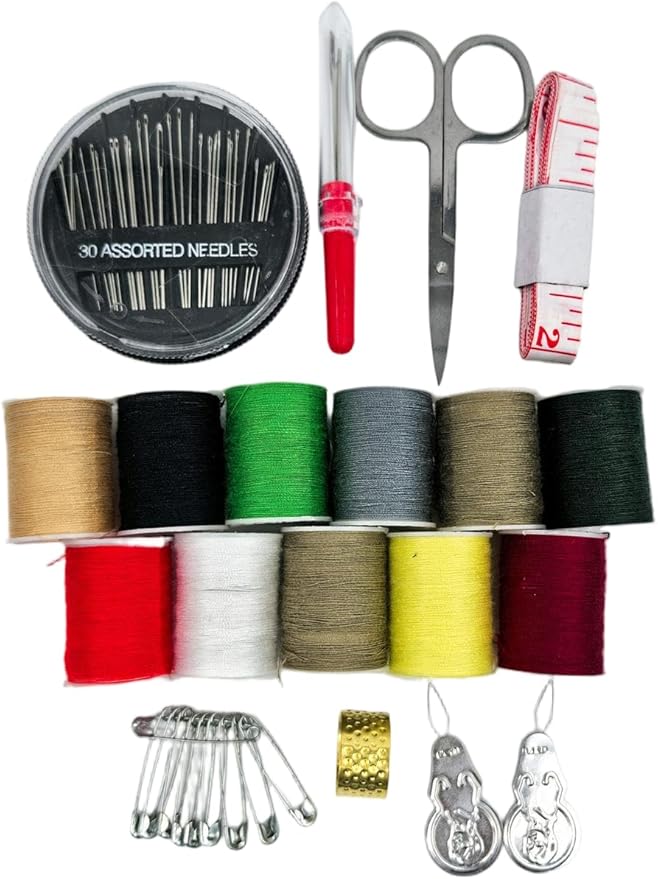 Portable Sewing Kit for Adults, Travel Sewing Supplies with Needles, Thread, Scissors, Zipper Repair Kit, Mini Emergency Sewing Set for Home, Office, Beginner & on-The-Go Repairs (Pink)