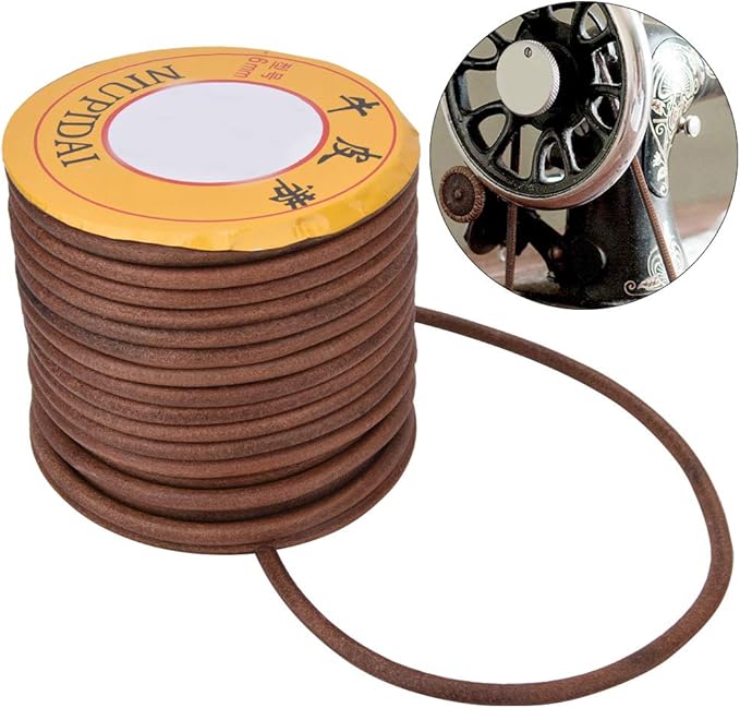 Sewing Machine Leather Belt Sewing Machine Cowhide Belting Multi Function Cowhide Belt Treadle Sewing Machine Belting(6mm)