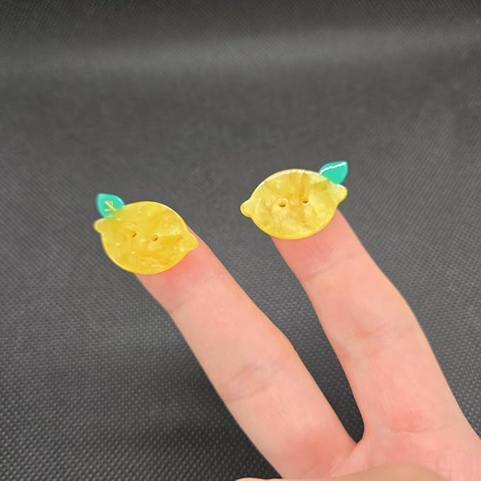Novelty Lemon Shaped Buttons for Crafts,Acetate Button for Clothes,Buttons for Sewing,Button Bulk,Pack of 6